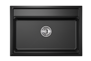 Кухонная мойка Granula Kitchen Space KS-7301, 730x510, накладная, кварц, Шварц (чёрный металлик) 7301, ШВАРЦ