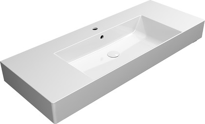 Раковина GSI Kube X 1200, подвесная, накладная, белый глянцевый 9452111