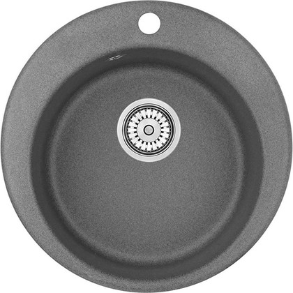 Кухонная мойка Granula 4801, 480, накладная, круглая, кварц Графит 4801, ГРАФИТ