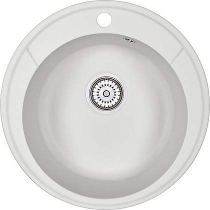 Кухонная мойка Granula Standart 4802, d480, круглая, кварц, Белый 4802, БЕЛЫЙ