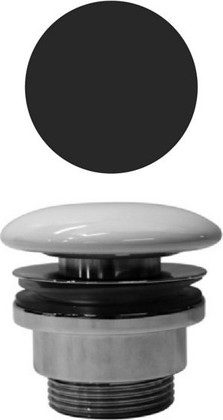 Донный клапан для раковин GSI, без перелива, чёрный матовый PVC26
