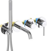 Смеситель для ванны Aquatek Европа встраиваемый на 4 отв., внешняя и скрытая часть, хром AQ1344CR