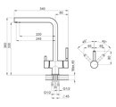 Смеситель кухонный Granula Kitchen Space KS-7011, с подключением к фильтру для питьевой воды, Чёрный матовый 7011, ЧЕРНЫЙ МАТОВЫЙ