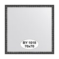 Зеркало Evoform Definite 700x700 в багетной раме 38мм, чёрненое серебро BY 1018