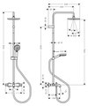 Душевая система для ванны Hansgrohe Vernis Blend с термостатом, 205/100, 1jet, хром 26274000