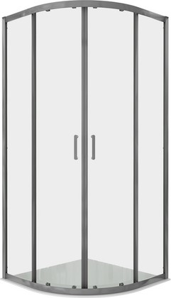Душевой уголок Aquatek 900x900 четверть круга, двери раздвижные, прозрачное стекло 6мм, профиль оружейная сталь AQ.RO.090.1GM